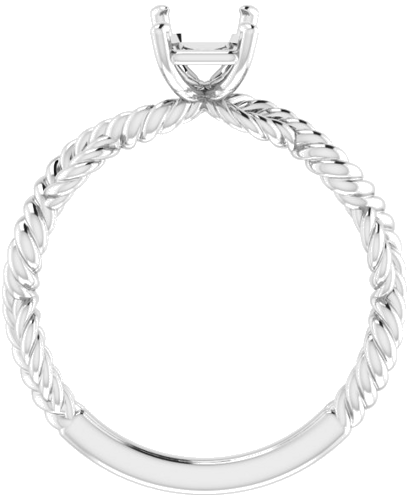 Sužadėtuvių Žiedas „Solitaire Twisted Rope“ 14k white gold Emerald 7mm x 5mm (2)