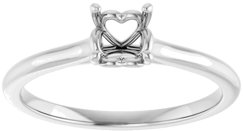 14K White  5.2 mm Round Solitaire Engagement Ring Mounting (3)