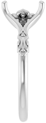 14K White 8x6 mm Emerald Solitaire Engagement Ring Mounting (4)