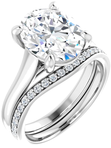 Sužadėtuvių Žiedas „Solitaire“ 950 Platinos Oval 11mm x 9mm (6)