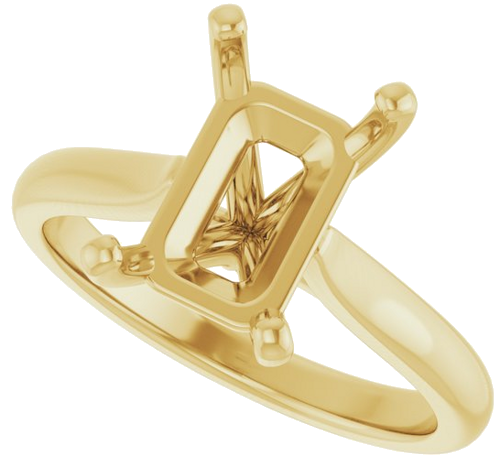 Sužadėtuvių Žiedas 14k yellow gold Emerald 10mm x 7mm (5)