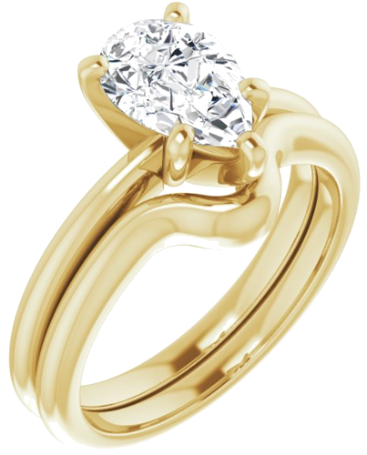 14K Yellow  9x6 mm Pear Solitaire Engagement Ring Mounting (6)