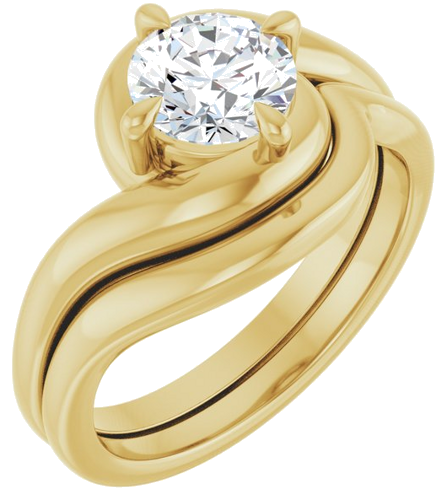 Sužadėtuvių Žiedas „Claw-Prong Solitaire Bypass“ 14k yellow gold Round 6.5mm (6)
