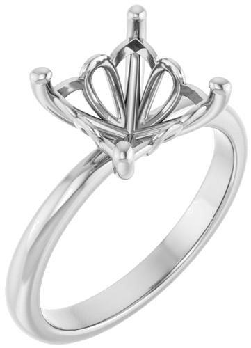 Sužadėtuvių Žiedas 10k white gold Square 7.5mm (1)