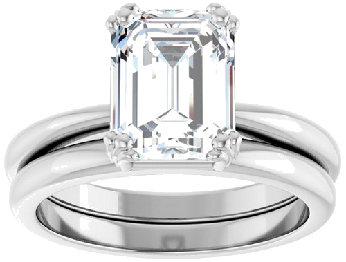 Sužadėtuvių Žiedas „Solitaire“ 14k white gold Emerald 9mm x 7mm (8)