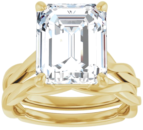 Sužadėtuvių Žiedas „Infinity-Inspired“ 14k yellow gold Emerald 11mm x 9mm (8)