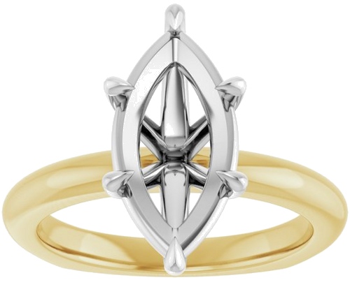 Sužadėtuvių Žiedas „Claw-Prong Euro Shank“ 14k yellow/white gold Marquise 14mm x 7mm (3)