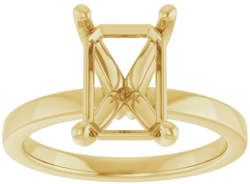 Sužadėtuvių Žiedas „Solitaire“ 14k yellow gold Emerald 10mm x 7mm (3)