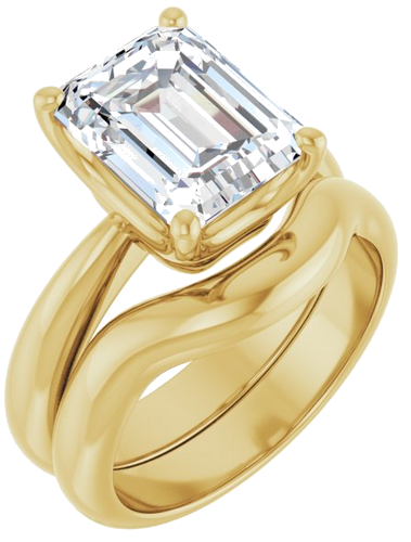 Sužadėtuvių Žiedas „Solitaire Crown-Inspired“ 14k yellow gold Emerald 10mm x 8mm (6)