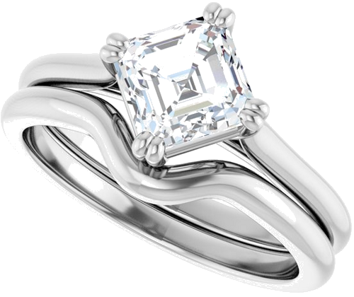Sužadėtuvių Žiedas „Double Claw-Prong Solitaire“ 14k white gold Asscher 6mm (10)