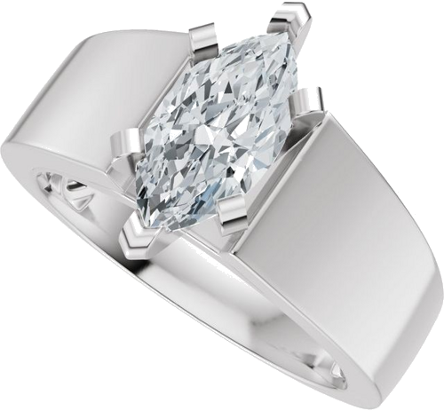 Sužadėtuvių Žiedas „Solitaire Cathedral-Style“ 14k white gold Marquise 10mm x 5mm (5)