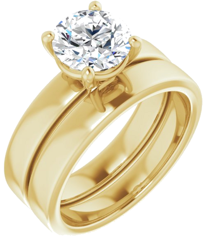 Sužadėtuvių Žiedas „Solitaire“ 14k yellow gold Round 7.4mm (6)
