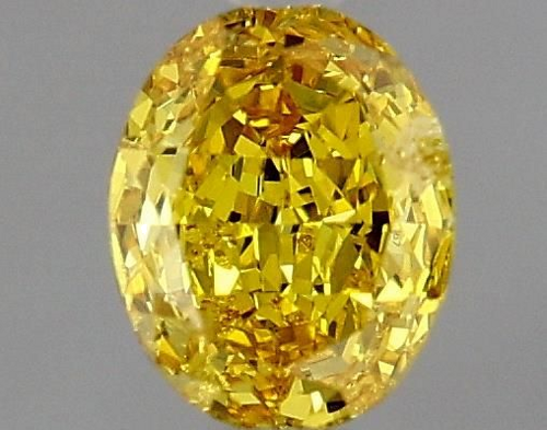 0.3 carat Fancy Vivid  Yellow-SI2 Natūralus Oval Deimantas (1)