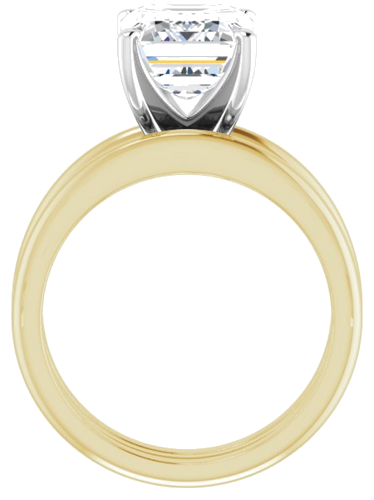 Sužadėtuvių Žiedas „Solitaire“ 585 Baltojo Ir Geltonojo Aukso Emerald 10mm x 8mm (7)