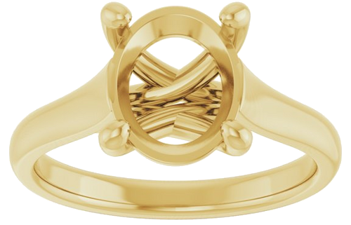 Sužadėtuvių Žiedas „Solitaire“ 10k yellow gold Oval 10mm x 8mm (3)