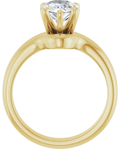 Sužadėtuvių Žiedas „Solitaire“ 585 Geltonojo Aukso Pear Shape 10mm x 7mm (7)