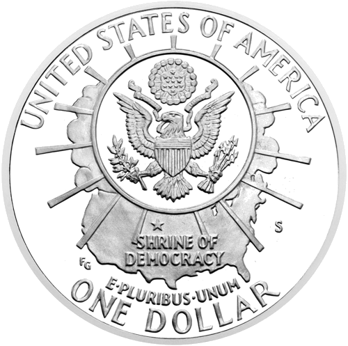 1991 Mount Rushmore USA 1 Dollar Silver Coin (2)