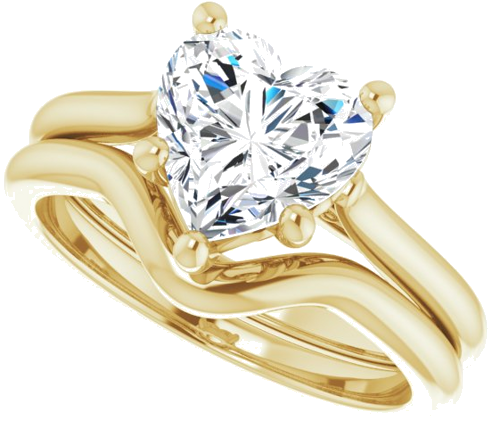 Sužadėtuvių Žiedas „Solitaire“ 14k yellow gold Heart 8mm (10)