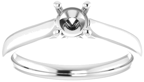 Sužadėtuvių Žiedas „Solitaire“ 585 Baltojo Aukso Round 4.8mm (3)