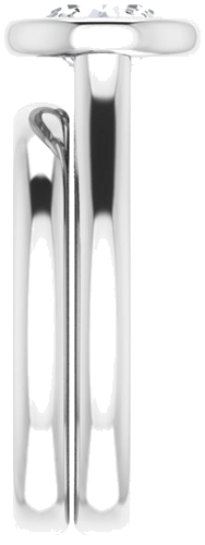 Sužadėtuvių Žiedas „Bezel-Set Solitaire“ 585 Baltojo Aukso Round 7mm (9)