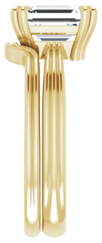 14K Yellow 8x6 mm Emerald Solitaire Engagement Ring Mounting (9)