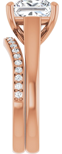 Sužadėtuvių Žiedas „Solitaire“ 14k rose gold Square 8mm (9)