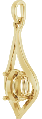 Pakabukas „Solitaire“ 10k yellow gold Oval 8mm x 6mm (2)