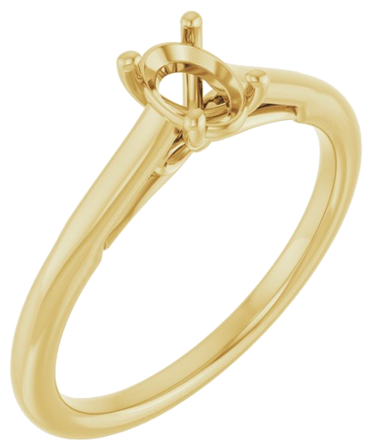 14K Yellow  6x4 mm Oval Solitaire Engagement Ring Mounting (1)