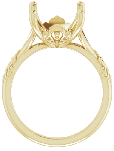 Sužadėtuvių Žiedas „Solitaire Sculptural“ 10k yellow gold Emerald 12mm x 10mm (2)