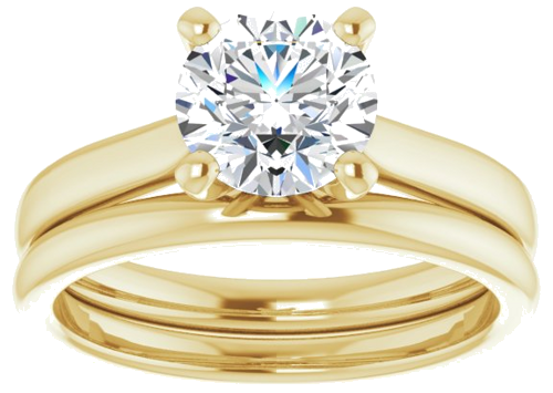 14K Yellow 7 mm Round Engagement Ring Mounting (8)