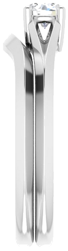 Sužadėtuvių Žiedas „Solitaire Split Shank“ 14k white gold Round 4.1mm (9)