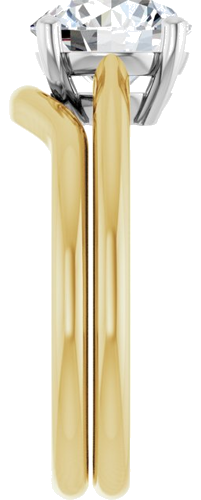 14K Yellow White 8.2 mm Round Solitaire Engagement Ring Mounting (9)