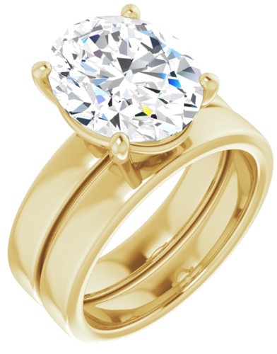 Sužadėtuvių Žiedas „Solitaire“ 14k yellow gold Oval 12mm x 10mm (6)