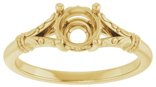 Sužadėtuvių Žiedas „Sculptural“ 14k yellow gold Round 5.8mm (3)