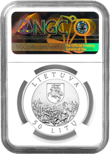 50 литов Плятерите 2006 Литва серебряная монета PF 69 ULTRA CAMEO (2)