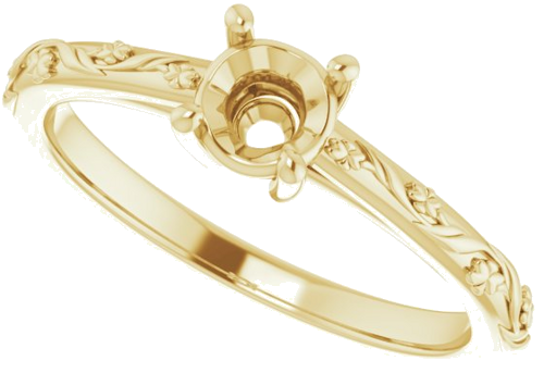 Sužadėtuvių Žiedas „Solitaire“ 14k yellow gold Round 4.8mm (5)