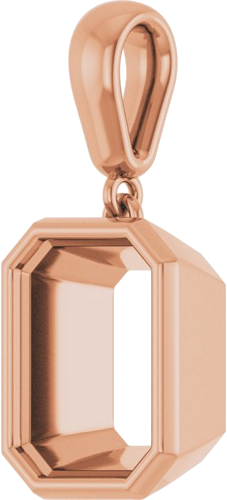 14K Rose  10x8 mm Emerald Pendant Mounting (2)