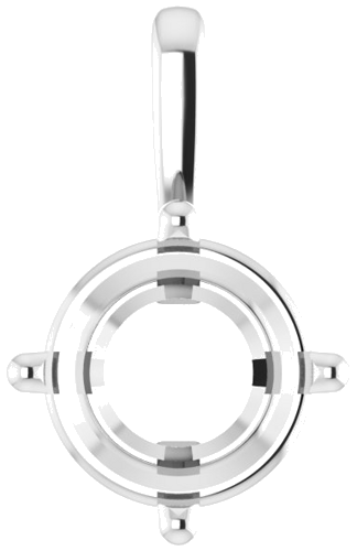 Sterling Silver 9 mm Round 4-Prong Pendant Mounting (1)