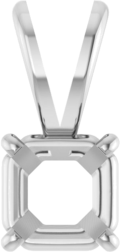 Pakabukas „Solitaire“ 14k white gold Asscher 5.5mm (1)