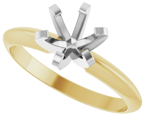 Sužadėtuvių Žiedas „Lightweight Claw-Prong Solitaire“ 14k yellow/white gold Round 5.8mm (5)