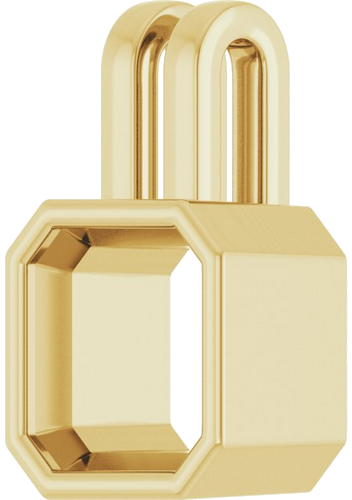 Pakabukas „Bezel-Set Solitaire“ 14k yellow gold Asscher 7mm (2)