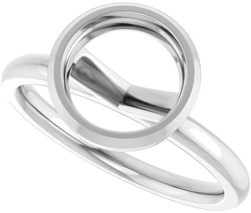 Sužadėtuvių Žiedas „Bezel-Set Solitaire“ 14k white gold Round 8mm (5)
