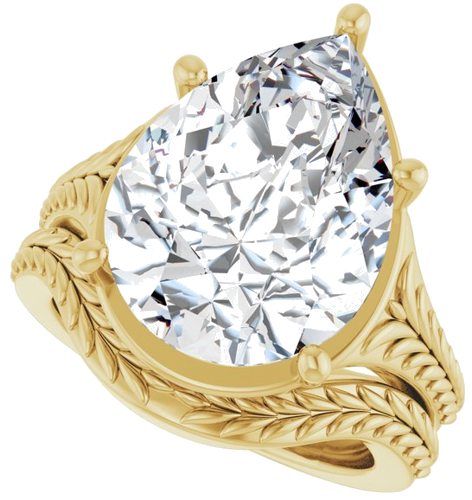 Sužadėtuvių Žiedas „Solitaire“ 14k yellow gold Pear 16mm x 12mm (10)