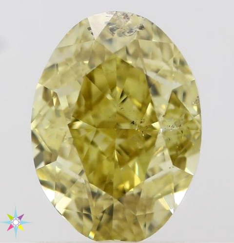 1.0 carat Fancy Deep  Yellow-SI2 Natūralus Oval Deimantas (1)