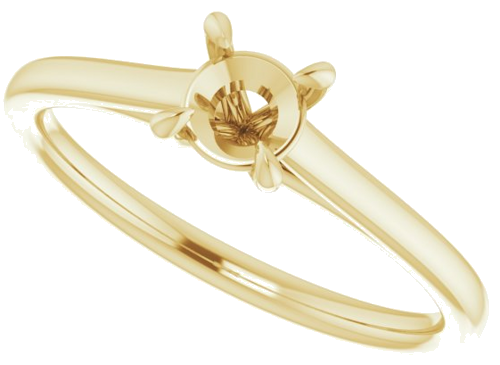 14K Yellow  4.8 mm Round Solitaire Engagement Ring Mounting (5)