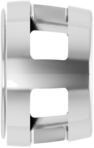 Pakabukas „Round Bezel-Set Slide“ 750 Baltojo Aukso Round 6.5mm (3)