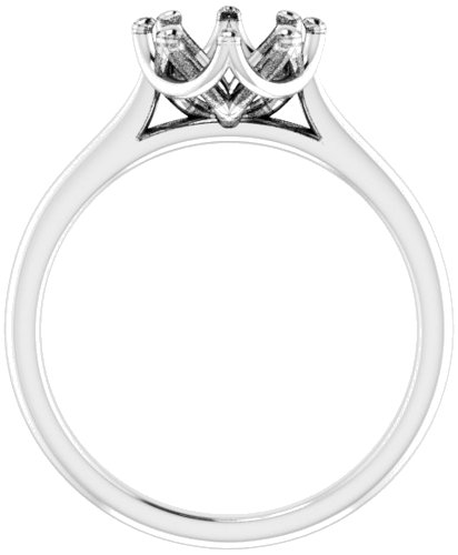 14K White 7.4 mm Round Solitaire Engagement Ring Mounting (2)