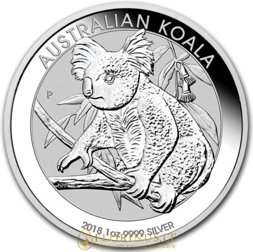2018 Koala, Australija, 1 oz sidabrinė moneta (1)
