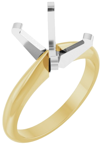 Sužadėtuvių Žiedas „Solitaire“ 14k yellow/white gold Oval 10mm x 8mm (1)