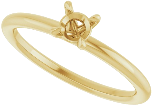 Sužadėtuvių Žiedas „Claw-Prong Solitaire“ 10k yellow gold Round 4.4mm (5)